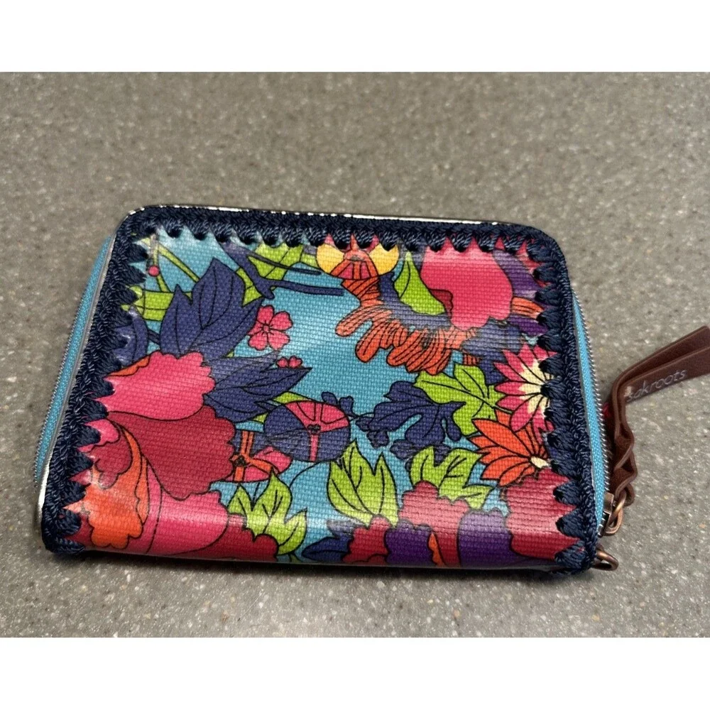 Sakroots Wallet Floral Multicolor Zip Around 5.5" X 4.5" - Picture 2 of 10
